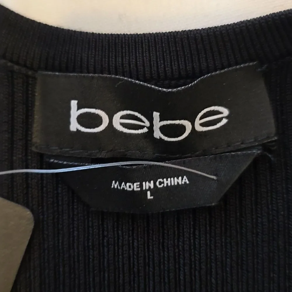 Bebe‎ Cold Shoulder Ribbon Dress size large NWT